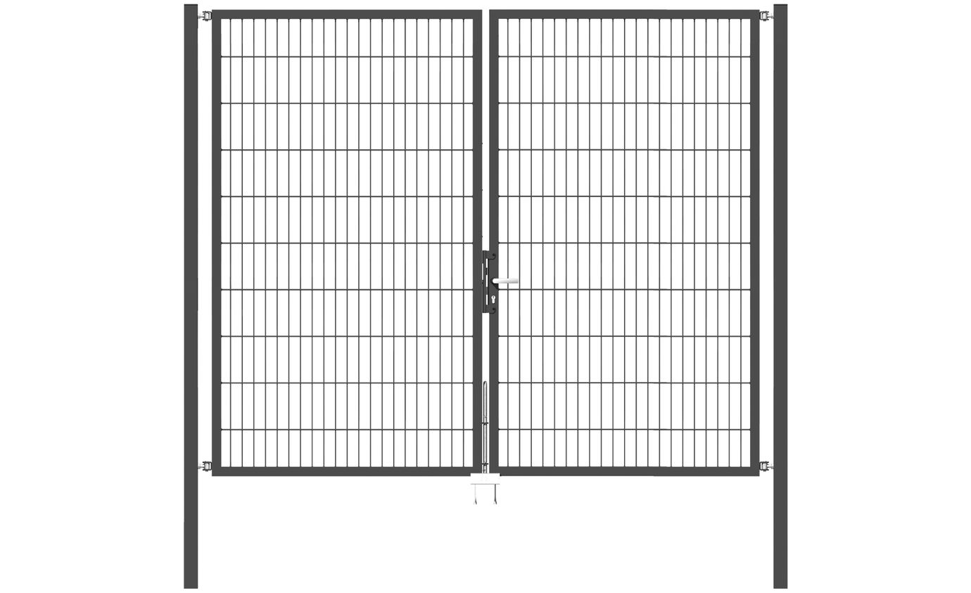 Doppelflügel Gartentor Optima 656 - Höhe 200cm, Breite 250cm (Mittig geteilt) 