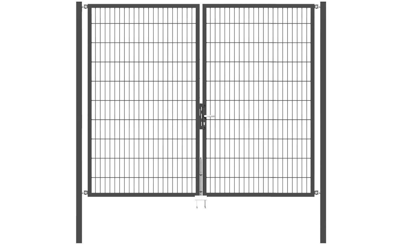 Doppelflügel Gartentor Optima 656 - Höhe 200cm, Breite 250cm (Mittig geteilt) 