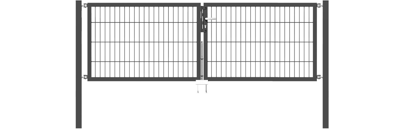 Doppelflügel Gartentor Optima 656 - Höhe 80cm, Breite 250cm (Mittig geteilt) 