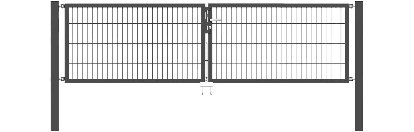 Doppelflügel Gartentor Optima 656 - Höhe 80cm, Breite 300cm (Mittig geteilt) 