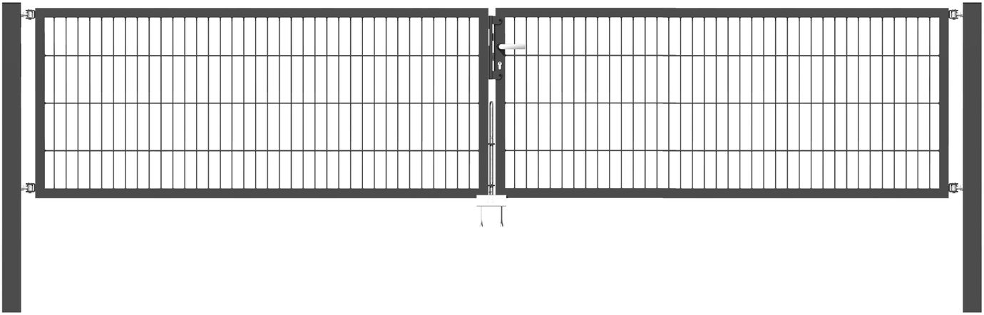 Doppelflügel Gartentor Optima 656 - Höhe 80cm, Breite 400cm (Mittig geteilt) 