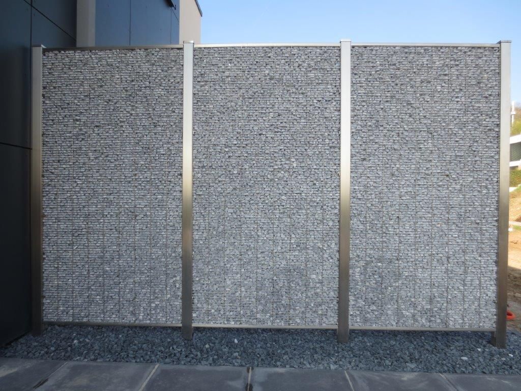 Edelstahl-Gabione GRAVIS, Höhe 180cm, Länge 120cm -Grundelement-