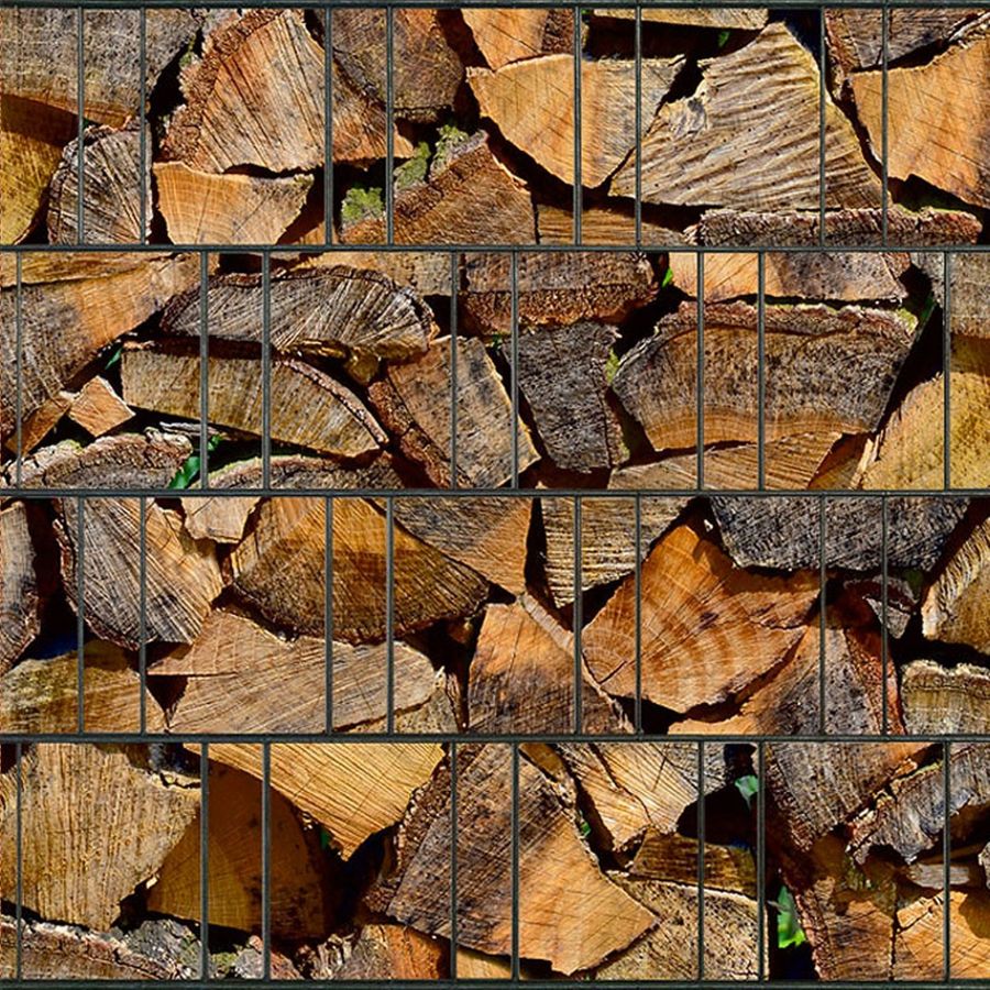 Sichtschutzstreifen Kaminholz (Rolle)