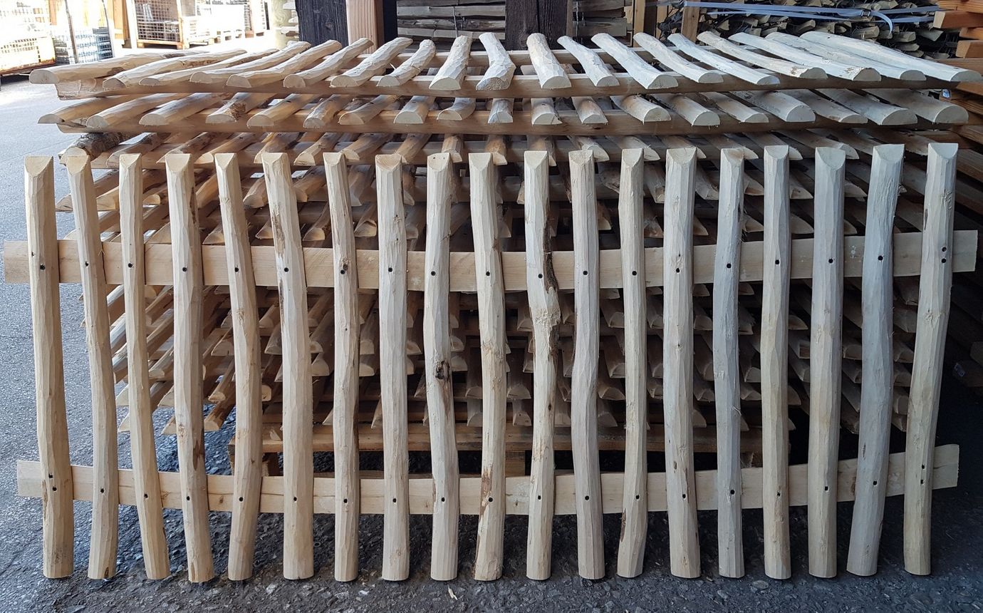 Staketenzaun-Element Rustic - Höhe 120cm, Länge 180cm