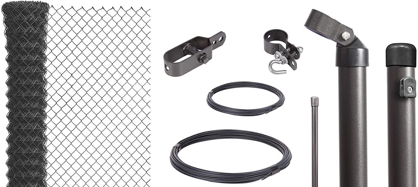 100 Meter Maschendrahtzaun, Höhe 200cm, anthrazit -Komplettset- – Bild 1