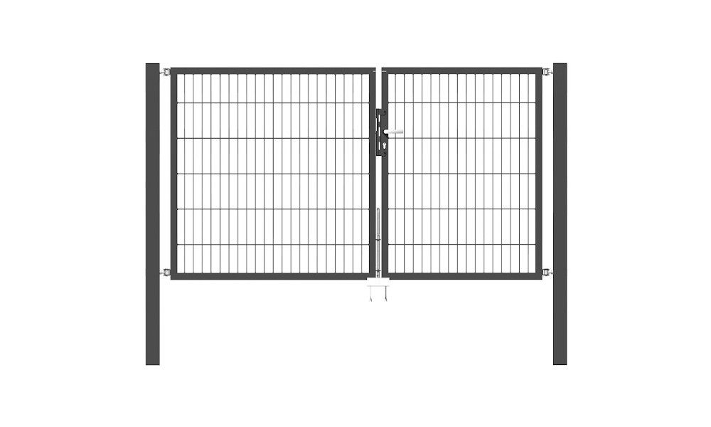 Doppelflügel Gartentor Optima 656 - Höhe 120cm, Breite 225cm (Teilung 100+125cm asymmetrisch)