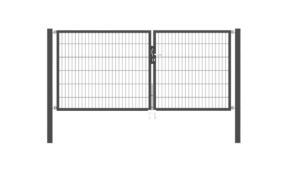 Doppelflügel Gartentor Optima 656 - Höhe 120cm, Breite 275cm (Teilung 125+150cm asymmetrisch)