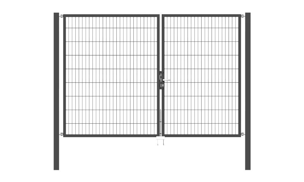 Doppelflügel Gartentor Optima 656 - Höhe 180cm, Breite 275cm (Teilung 125+150cm asymmetrisch)