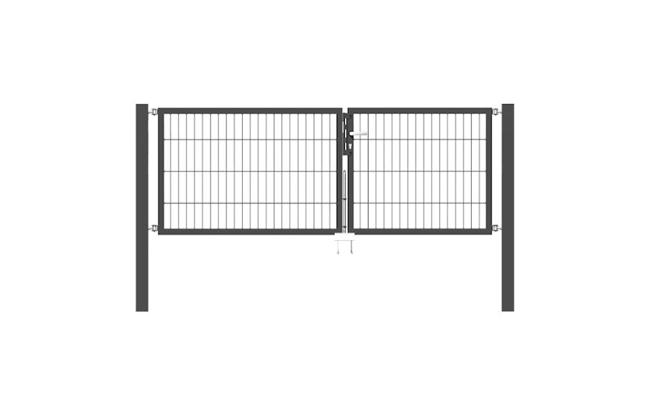 Doppelflügel Gartentor Optima 656 - Höhe 80cm, Breite 225cm (Teilung 100+125cm asymmetrisch)