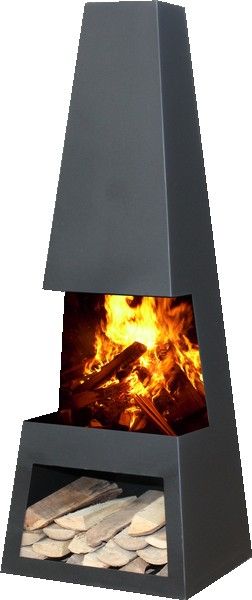 Gartenkamin Pulia schwarz - Höhe 125cm – Bild 1