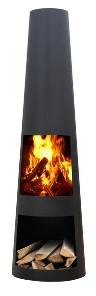 Gartenkamin Rendo schwarz - Höhe 125cm – Bild 1