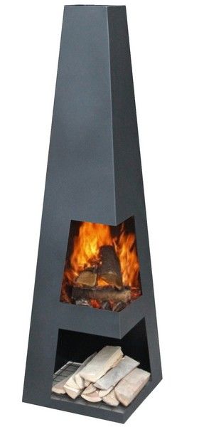 Gartenkamin Sangra schwarz - Höhen 125cm – Bild 1