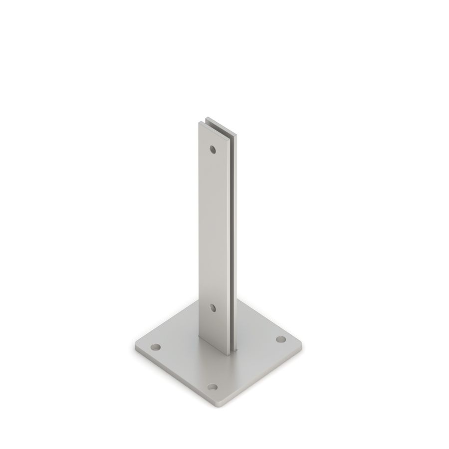 Standfuß-Bodenplatte Schallschutz Silento 27, 120x120mm (für Zaunhöhen bis 150cm)