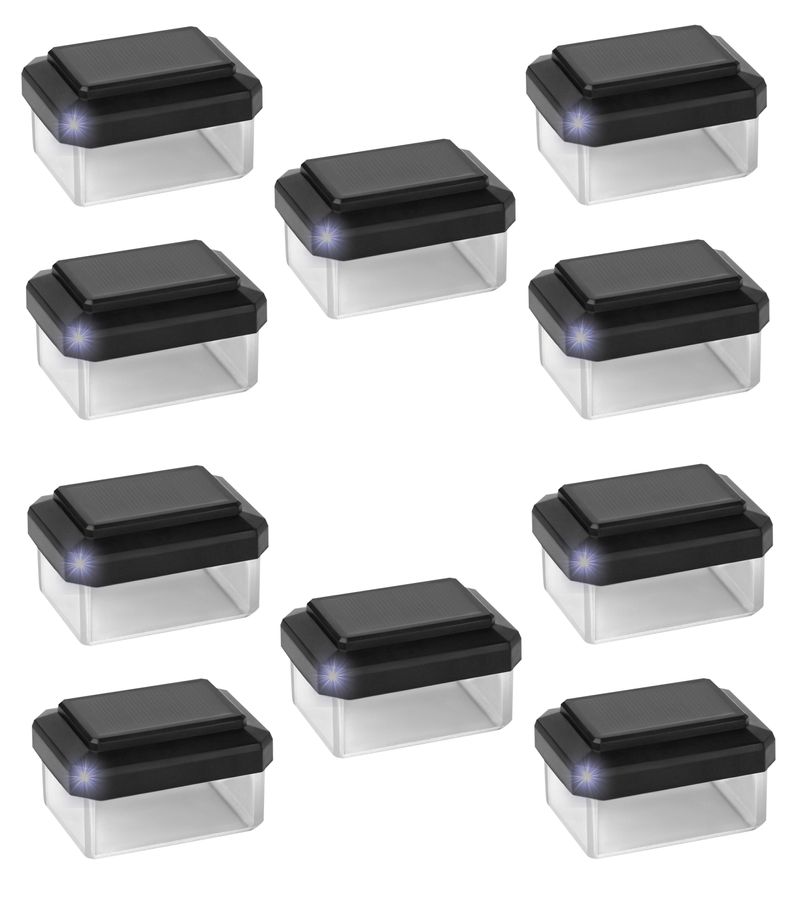 Ambiente-Leuchte LED mit Solar für Pfosten 60x40mm - 10 Stück im Set