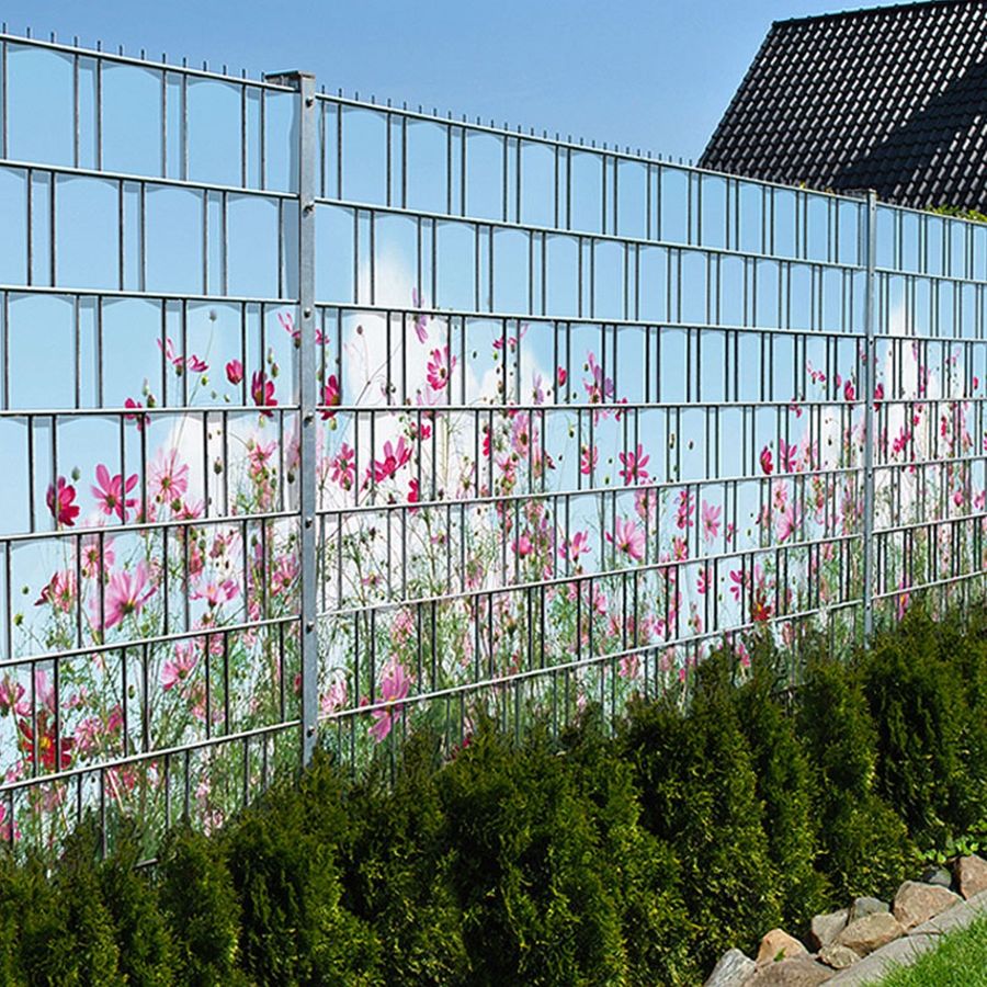 Sichtschutzstreifen Sommerblumen (Motivrolle)