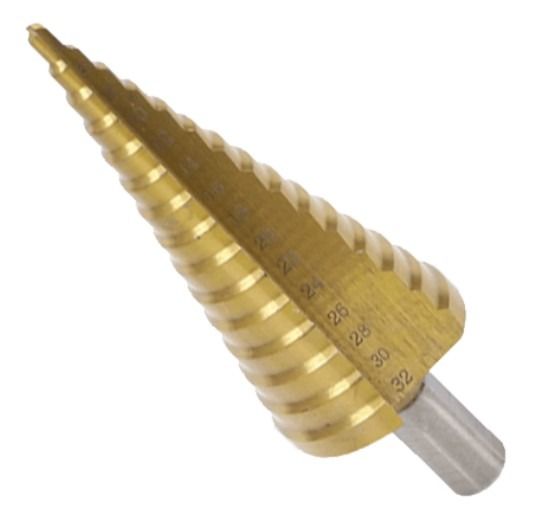 Stufenbohrer 4-32mm für Solarzaun-Pfosten (zur Kabeldurchführung) – Bild 1