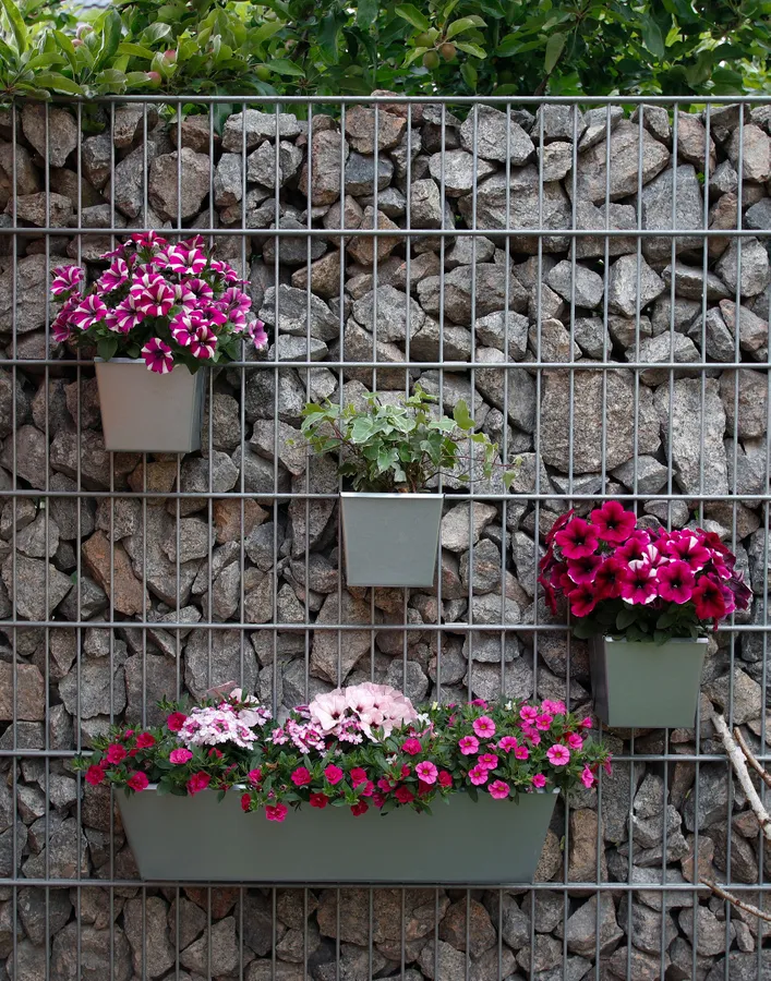 Blumenkasten für Doppelstab-Zaunelemente, Länge 60cm, verzinkt