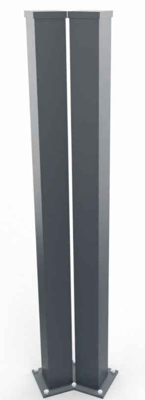 Fußplatte 45° für Falagotti Aluminiumpfosten (Powerline-Solarzäune) – Bild 1
