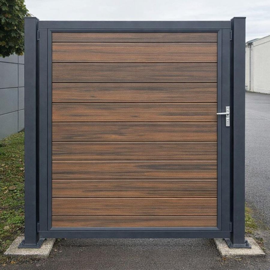 Gartentür WOODY, Höhen 80 bis 200cm, Breite 110cm, mit und ohne Füllung, inkl. Torpfosten – Bild 1