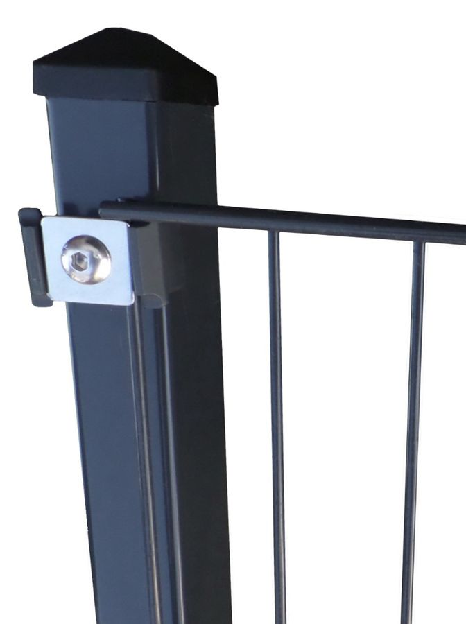 Zusatz-Zaunpfosten 60x40mm für Zaunhöhe 203cm, mit Klemmplättchen
