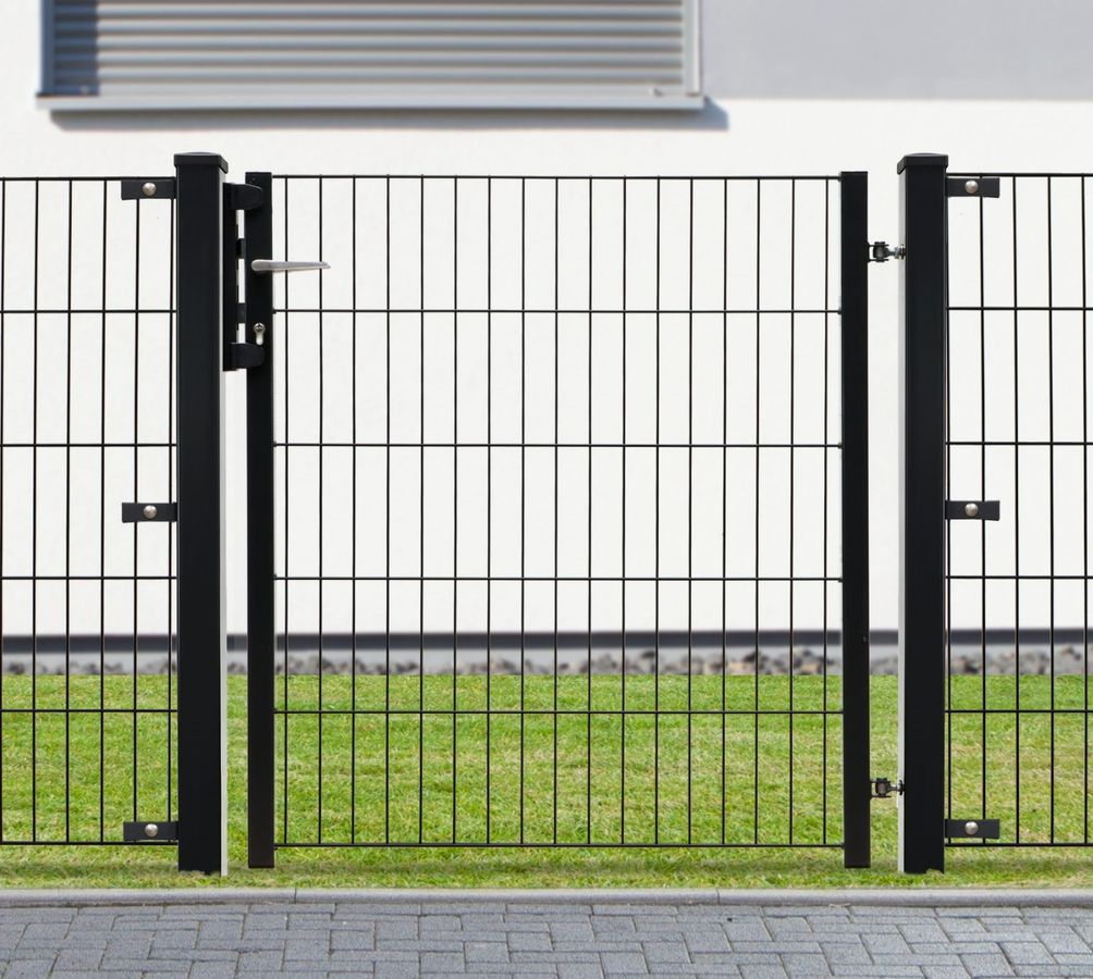 Gartentor Blacky, Höhe 100cm, Breite 96cm, Farbe tiefschwarz RAL 9005