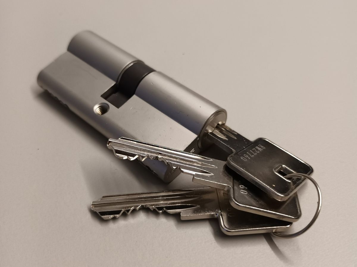 Profilzylinder mit 3 Schlüsseln für Aluminium-Tore Lauenberg, Looft & Flensburg