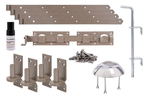 DURAVIS® Beschlagsset für Doppeltore, Farbe perlbeige RAL 1035