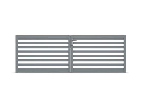 Aluminium-Doppeltorflügel Looft, Höhe 80cm, Breite 300cm (Mittig geteilt)