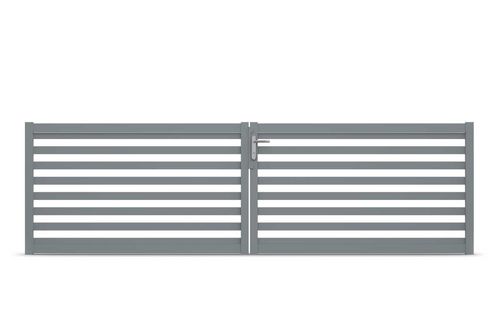Aluminium-Doppeltorflügel Looft, Höhe 80cm, Breite 350cm (Mittig geteilt)
