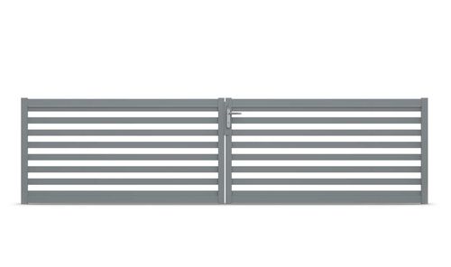 Aluminium-Doppeltorflügel Looft, Höhe 80cm, Breite 400cm (Mittig geteilt)
