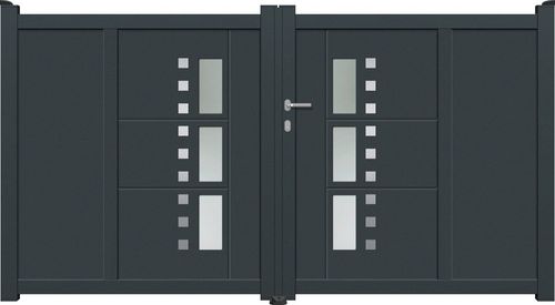 Aluminium Doppeltor Karo - Höhe 160cm, Breite 475cm