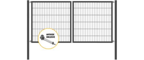 Doppeltor Optima mit E-Antrieb - Höhe 120cm, Breite 250cm (mittig geteilt)