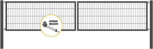 Doppeltor Optima mit E-Antrieb - Höhe 80cm, Breite 400cm (mittig geteilt)
