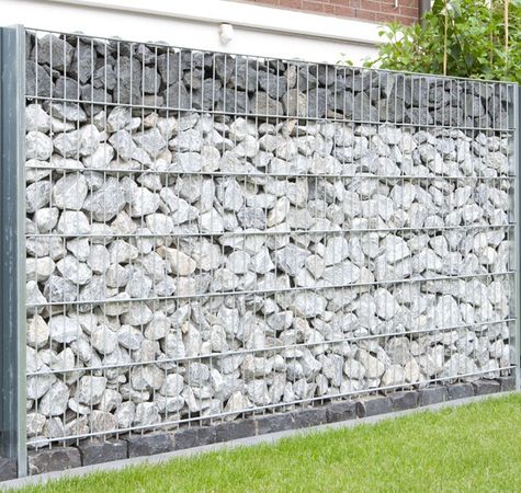 2,5 Meter Gabione Komplettset Samura, Höhe 140cm zum Einbetonieren