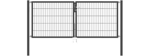 Doppelflügel Gartentor Optima 656 - Höhe 100cm, Breite 250cm (Mittig geteilt) 