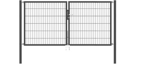 Doppelflügel Gartentor Optima 656 - Höhe 120cm, Breite 250cm (Mittig geteilt) 