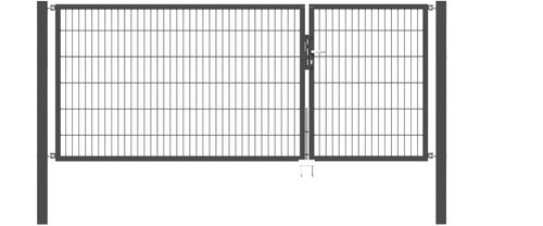 Doppelflügel Gartentor Optima 656 - Höhe 120cm, Breite 300cm (Teilung 100+200cm asymmetrisch)