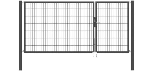 Doppelflügel Gartentor Optima 656 - Höhe 140cm, Breite 300cm (Teilung 100+200cm asymmetrisch)