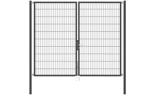 Doppelflügel Gartentor Optima 656 - Höhe 200cm, Breite 250cm (Mittig geteilt) 