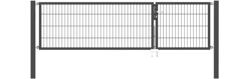 Doppelflügel Gartentor Optima 656 - Höhe 80cm, Breite 300cm (Teilung 100+200cm asymmetrisch)
