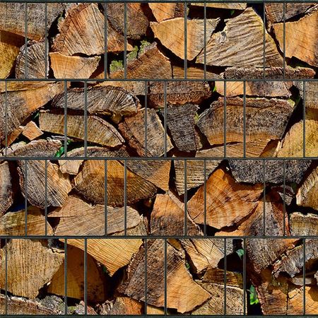 Sichtschutzstreifen Kaminholz (Rolle)
