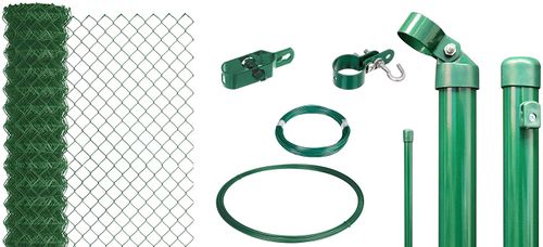 75 Meter Maschendrahtzaun, Höhe 125cm -Komplettset- Maschenweite 40x40mm, Farbe grün