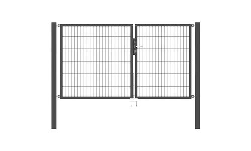 Doppelflügel Gartentor Optima 656 - Höhe 120cm, Breite 225cm (Teilung 100+125cm asymmetrisch)
