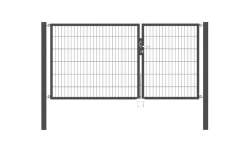 Doppelflügel Gartentor Optima 656 - Höhe 120cm, Breite 250cm (Teilung 100+150cm asymmetrisch)