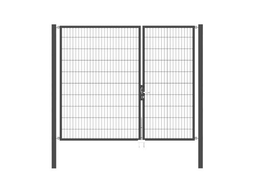 Doppelflügel Gartentor Optima 656 - Höhe 200cm, Breite 250cm (Teilung 100+150cm asymmetrisch)