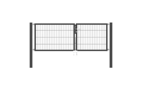 Doppelflügel Gartentor Optima 656 - Höhe 80cm, Breite 225cm (Teilung 100+125cm asymmetrisch)