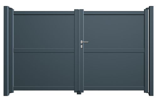 Aluminium Doppeltor Flat - Höhe 200cm, Breite 250cm