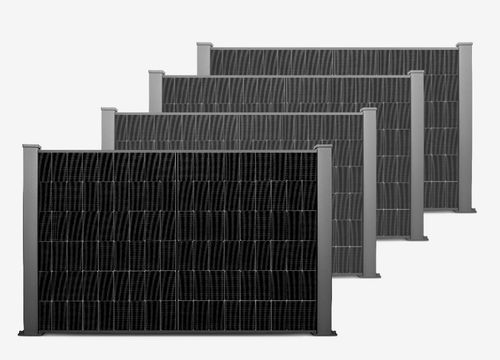 Zaun-Solarkraftwerk Powerline Puristica 2, 3 oder 4 Solarmodule (900-1820 Wp) - Plug & Play
