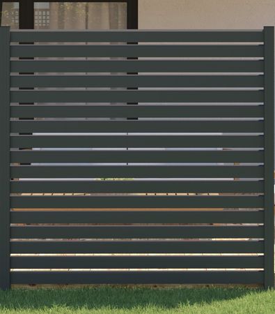 Alu Lamellenzaun-Element Rhombus midi (Abstand 15mm) - Höhe 180cm, Breite 180cm (3 Farben)