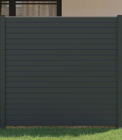 Alu Lamellenzaun-Element Rhombus mini (blickdicht Abstand <1mm) - Höhe 180cm, Breite 180cm (3 Farben)